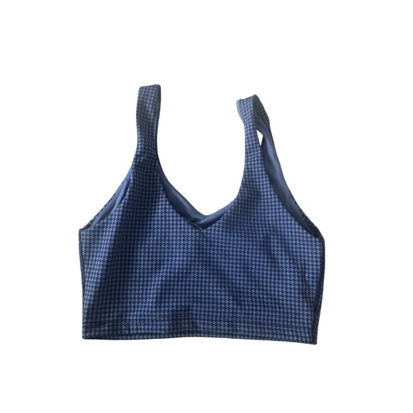AERIE Offline Blue Houndstooth Print Bralette Size XS - Picture 3 of 4